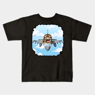 Pug Ace in the Skies: Fighter Plane Pilot Pug Kids T-Shirt